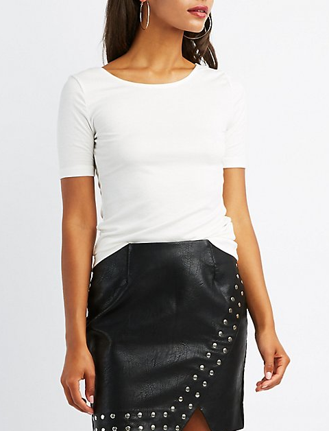 Ribbed Lattice-Back Top