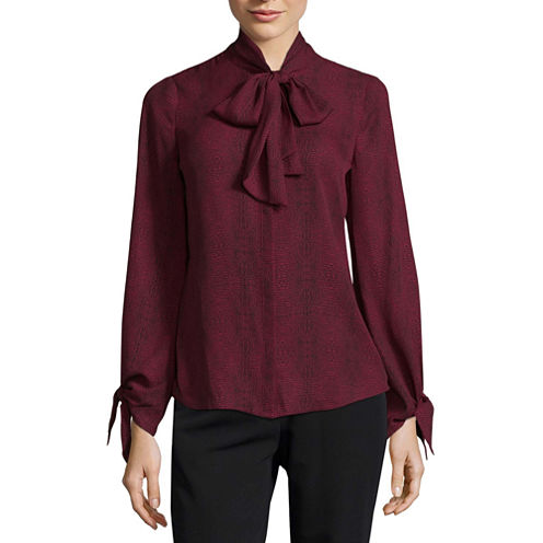 Worthington Long Sleeve Tie Blouse, $14.40