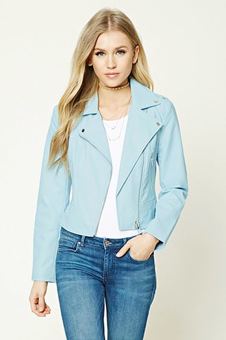 Faux Leather Moto Jacket, $37.90