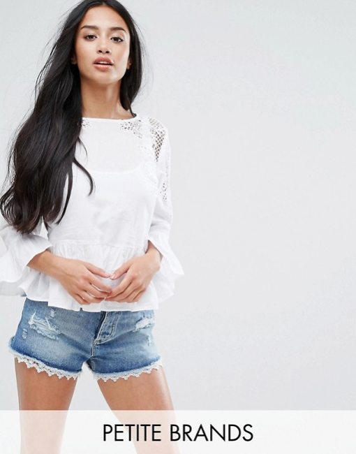 New Look Petite Embroidered Blouse, $22