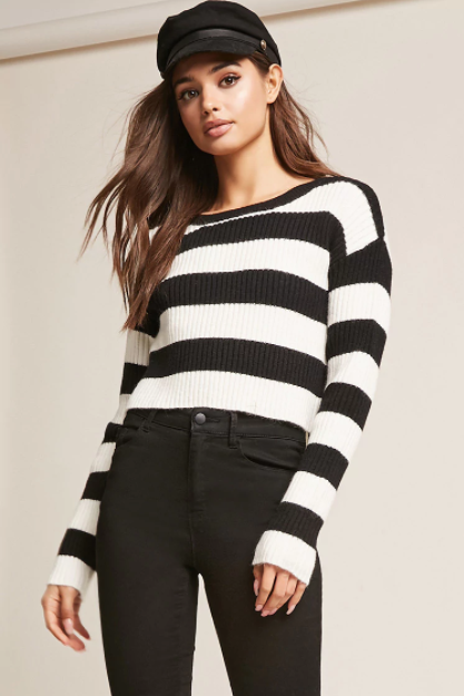 Ribbed Striped Sweater, $33.60