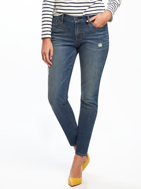 Mid-Rise Curvy Skinny Jeans for Women, $29.99