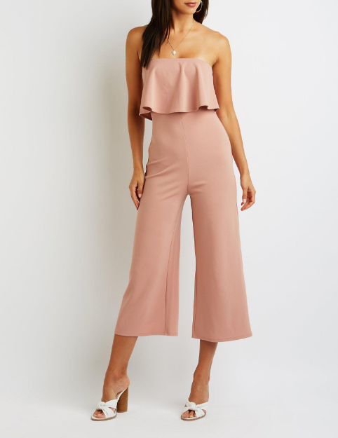 Ruffle Strapless Crop Jumpsuit, $29.99