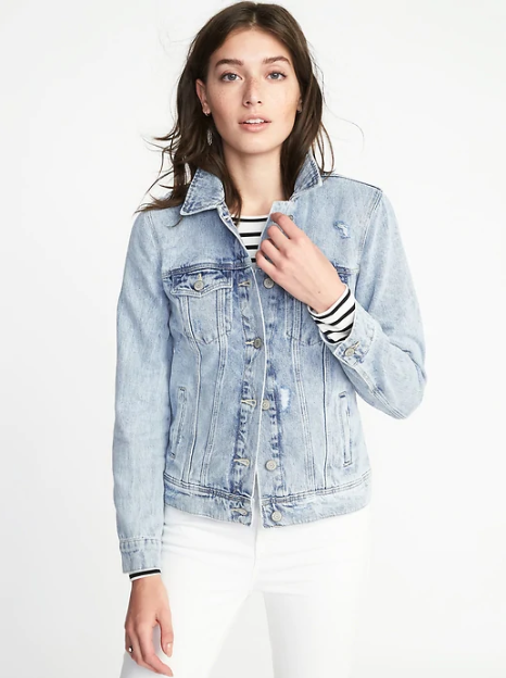 Distressed Denim Jacket for Women, $39.99