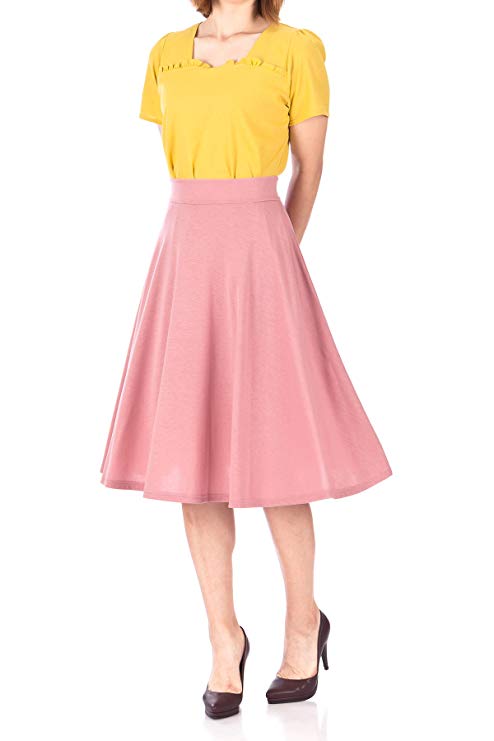 A-line Flared Swing Midi Skirt, $19.90