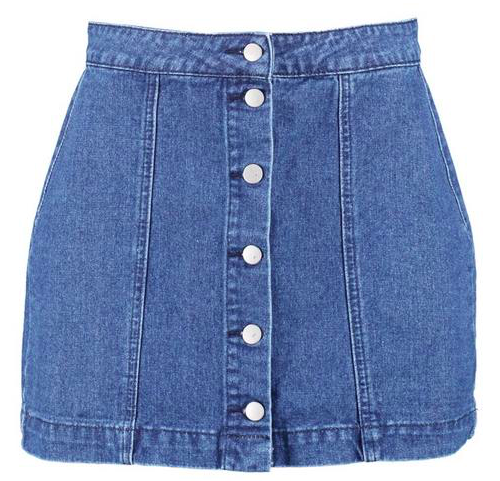 Western Style Button Though Denim Skirt, $18