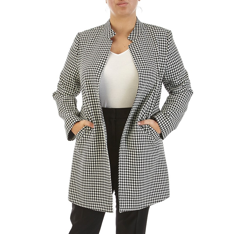 Houndstooth Open Front Pantsuit, $69.99