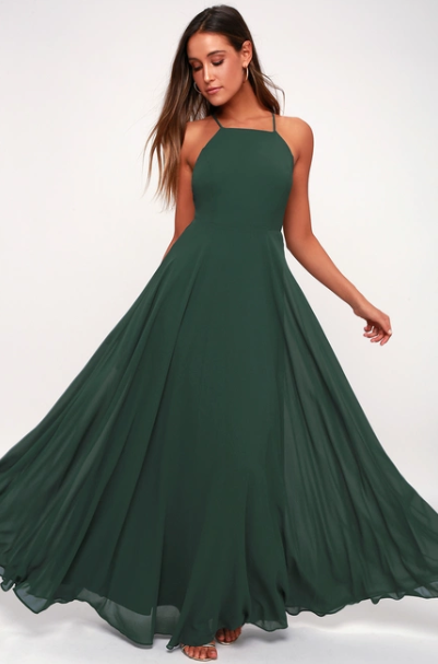 Mythical Kind of Love Dark Green Maxi Dress, $66