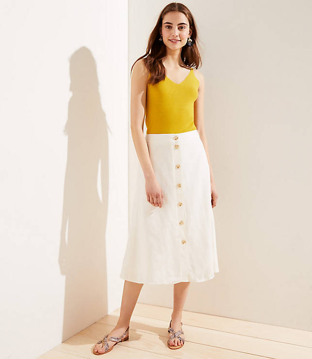 Button Front Midi Skirt, $34.99