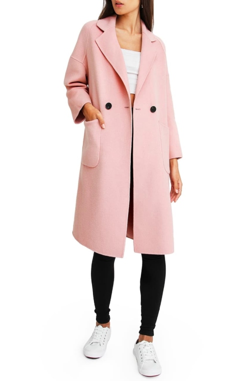 pastel pink wool coat as inauguration 2021 dupe