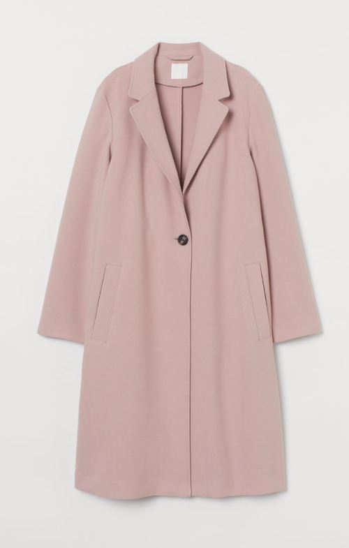dusty pink single-breasted coat as inauguration 2021 dupe