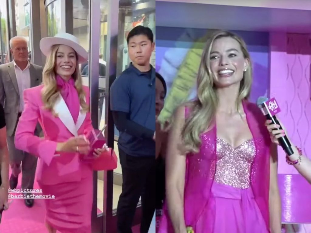 Margot Robbie dressed as Barbie