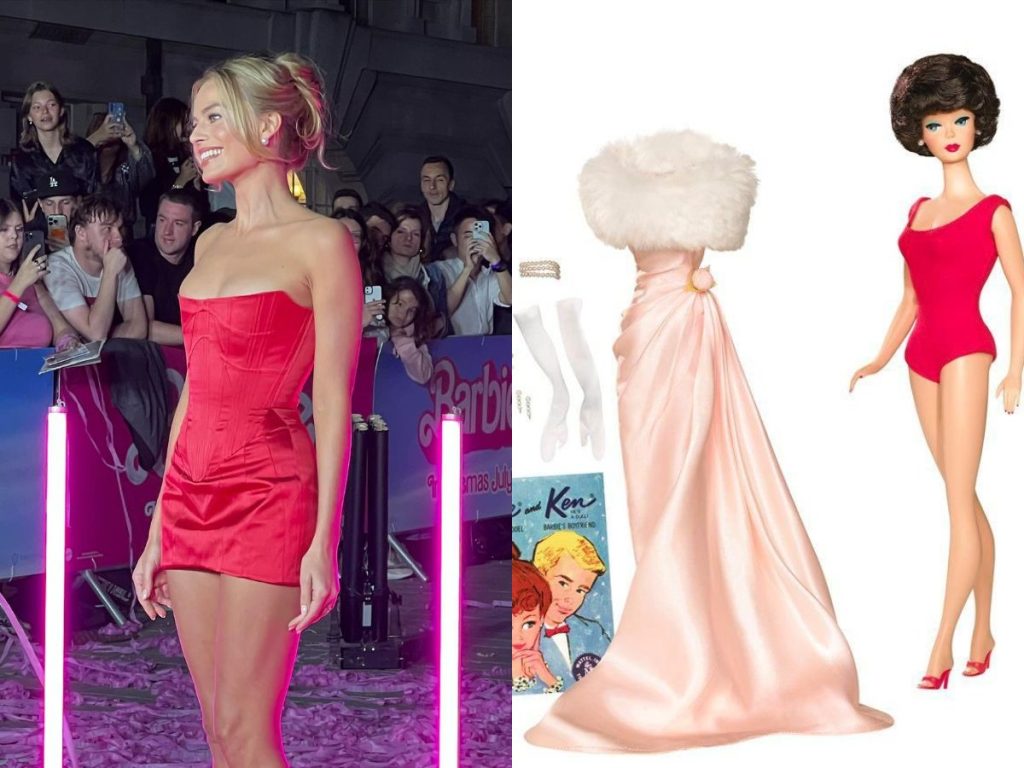 Margot Robbie paying tribute to Brunette Bubble Cut doll